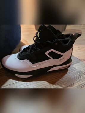 Black and White Basketball Sneakers - Athletic Shoes